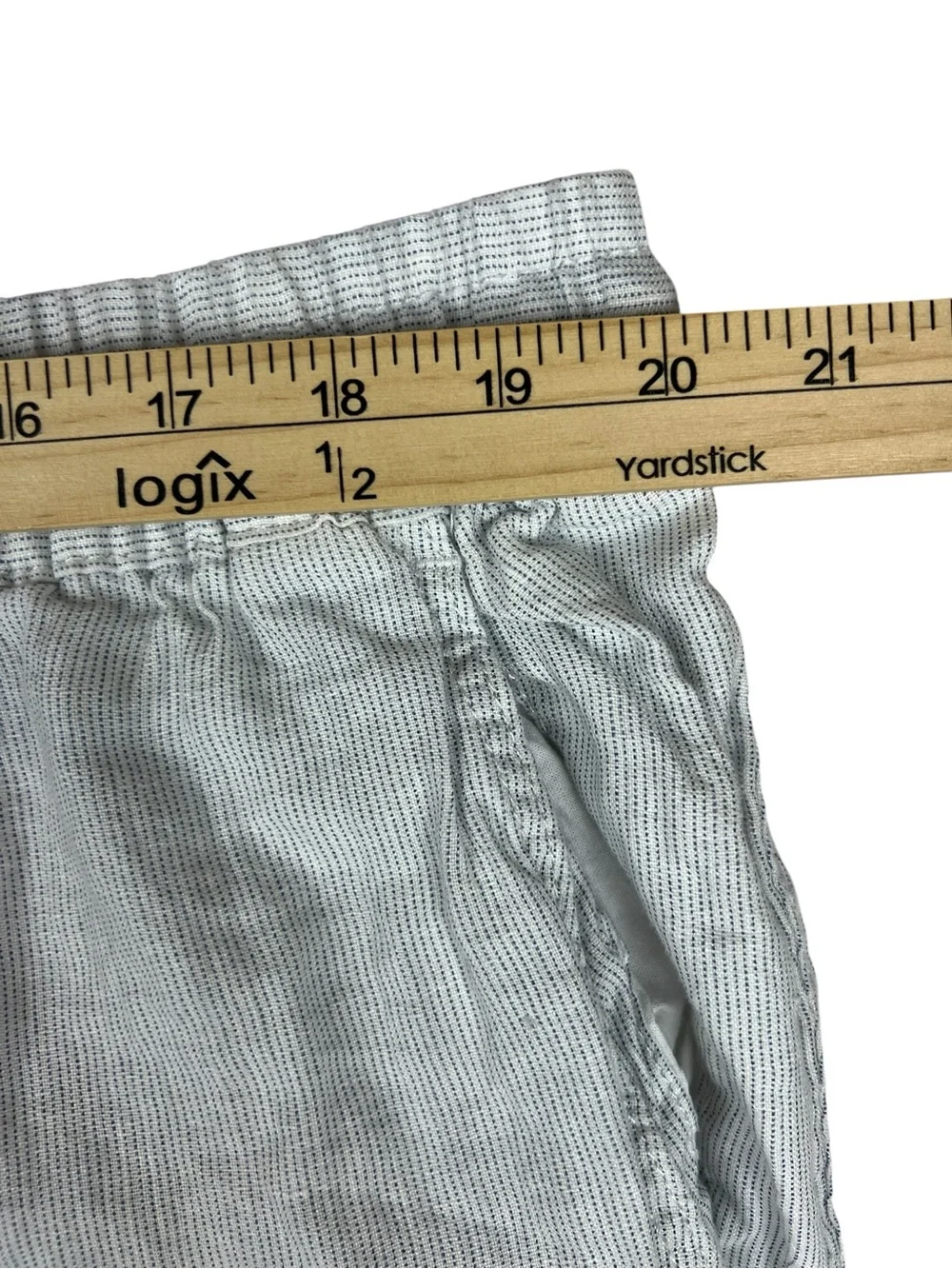 H&M Linen Pinstripe Pants Coastal Resort Vacation Quiet Luxury Mediterranean XXL